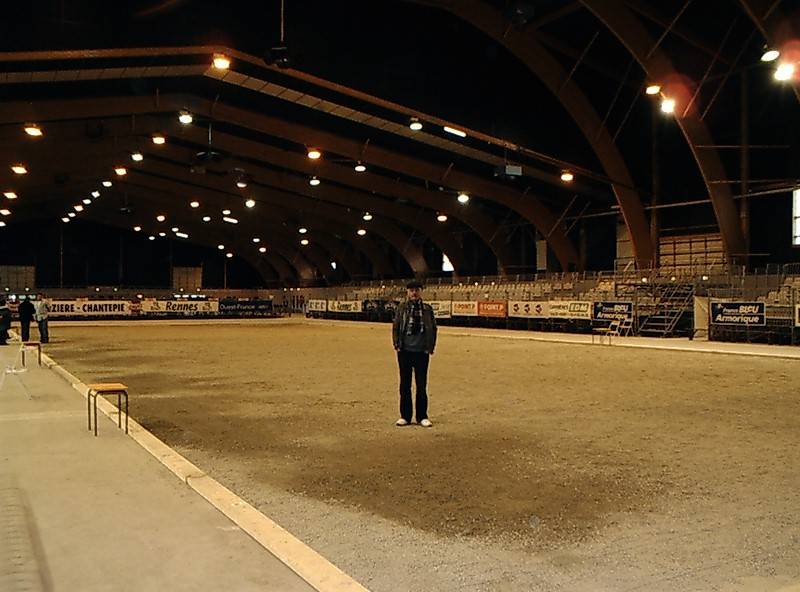 Vice President of the Carrefour Petanque Club (Jersey) Dan Gayet standing on the finals pitch